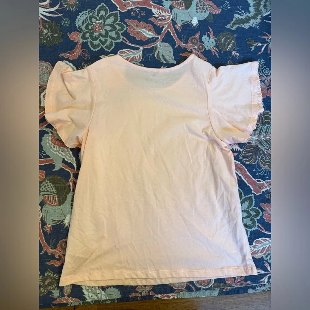 NWT!!! H&M Light Peach Kids T-Shirt with Sequin Heart Accents